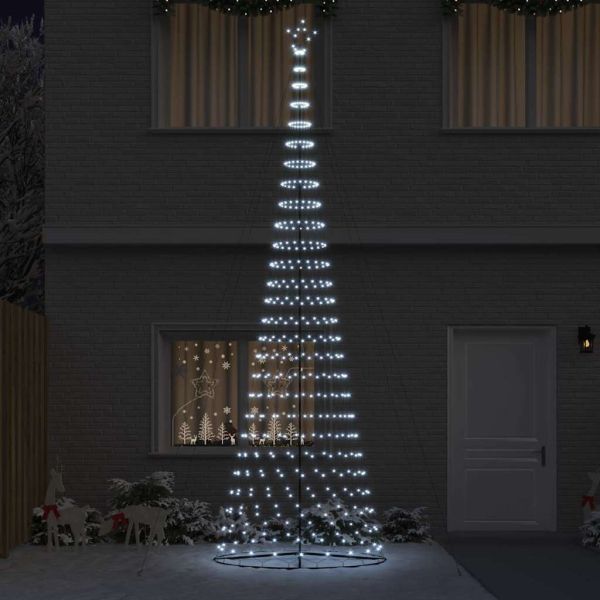 LED Коледна Елха с 555 LED светодиода Хладно бяло 500 cm Метал