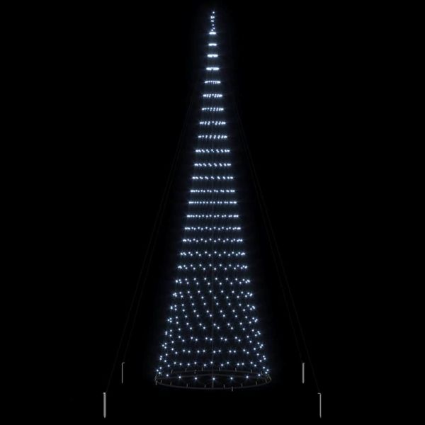 LED Коледна Елха с 555 LED светодиода Хладно бяло 500 cm Метал