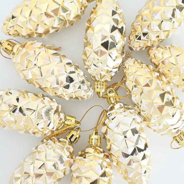 Коледна топка от борови шишарки 40 pcs Златист Пластмаса