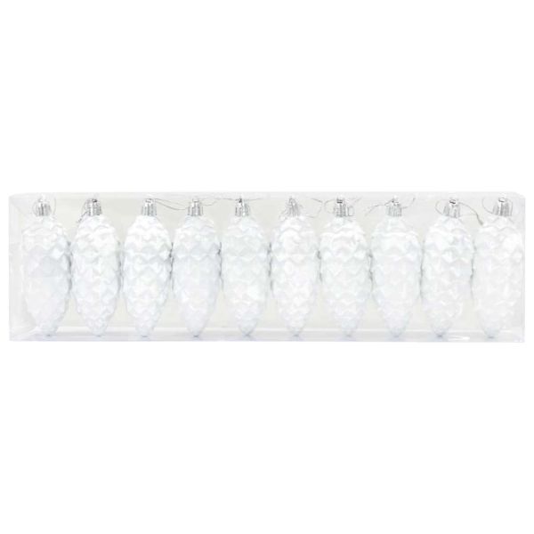 Коледна топка от борови шишарки 40 pcs Бяло Пластмаса