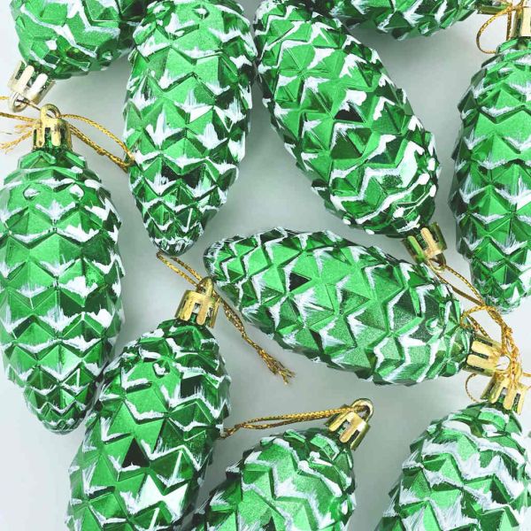 Коледна топка от борови шишарки 40 pcs Зелен Пластмаса