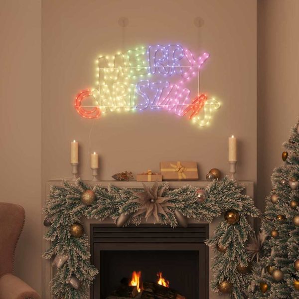 Коледен знак с 240 LED светодиода Многоцветен 99,5 x 54 см ПВЦ