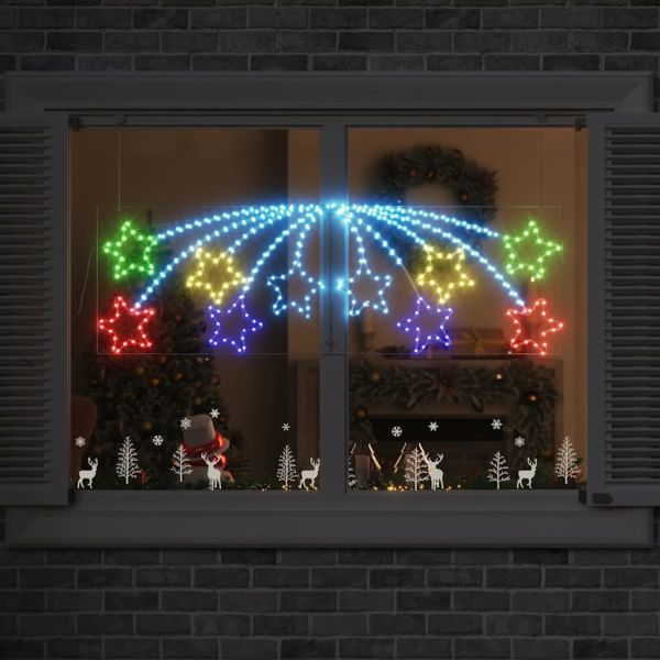 Коледна звезда с 432 LED светодиода Многоцветен 182 x 58 см ПВЦ