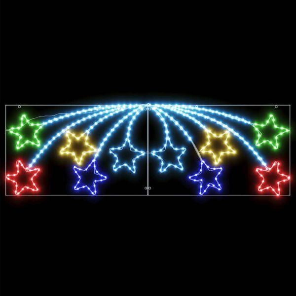 Коледна звезда с 432 LED светодиода Многоцветен 182 x 58 см ПВЦ