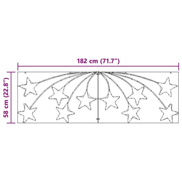 Коледна звезда с 432 LED светодиода Многоцветен 182 x 58 см ПВЦ