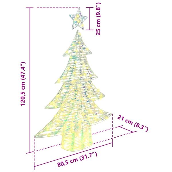 Коледно дърво с 120 LED светодиода Топло бяло 120,5 cm PET