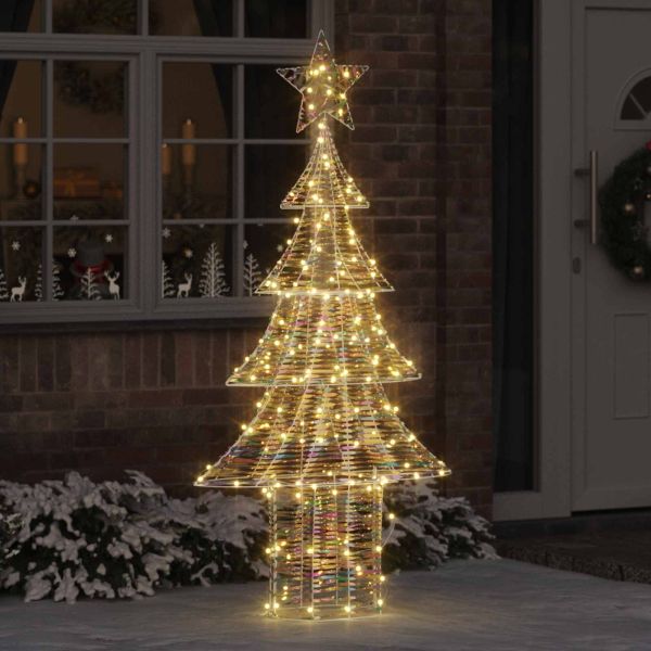 Коледно дърво с 240 LED светодиода Топло бяло 181 cm PET
