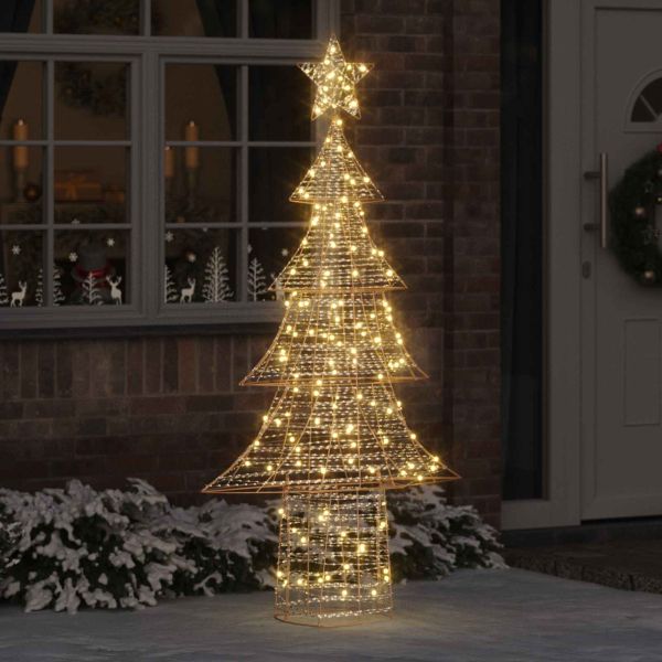 Коледно дърво с 240 LED светодиода Топло бяло 181 cm PET
