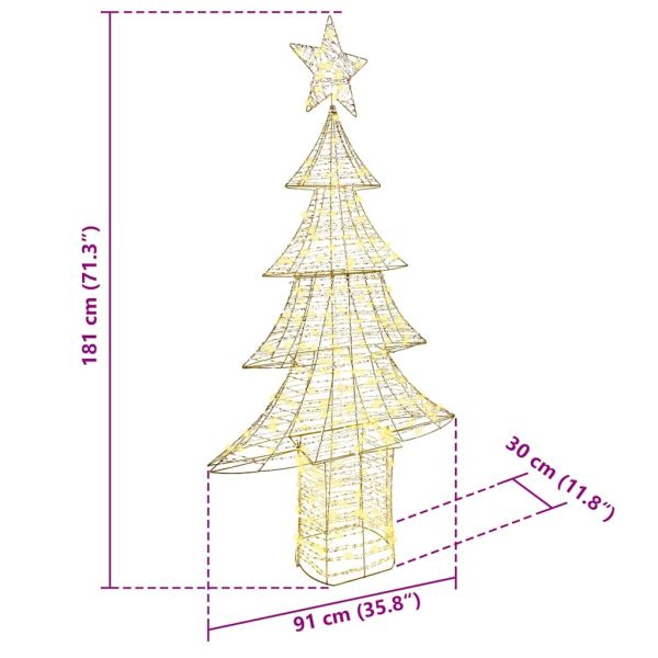 Коледно дърво с 240 LED светодиода Топло бяло 181 cm PET