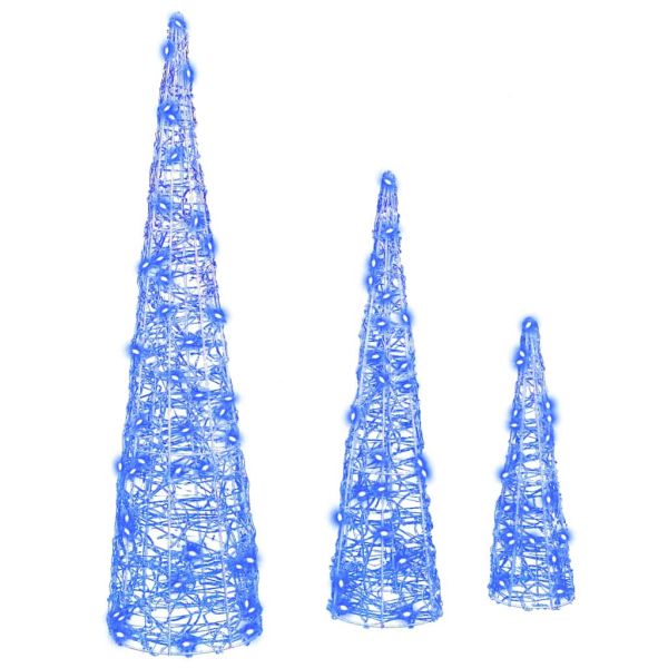 Коледно дърво 3 pcs Синьо 20 x 20 x 80 см Акрил