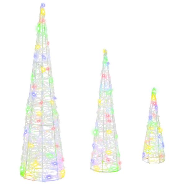 Коледно дърво 3 pcs Многоцветен 20 x 20 x 80 см Акрил