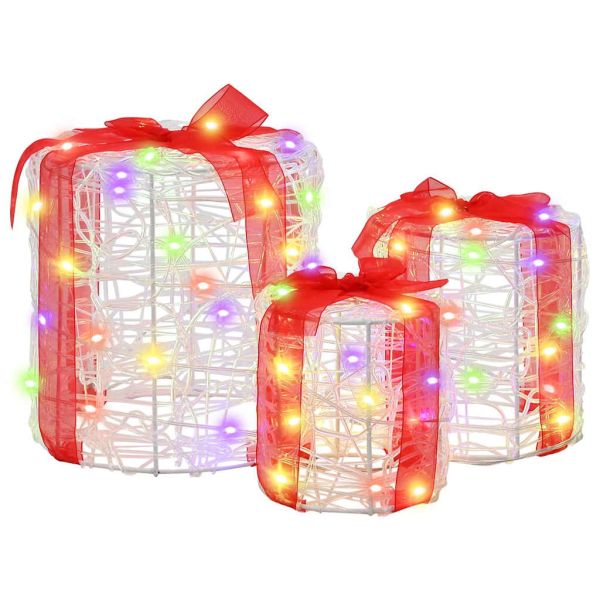 Декорация на подаръчна кутия 3 pcs цветно 20 x 20 x 21 см Акрил