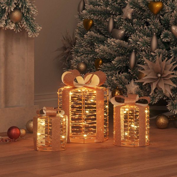 Декорация за Подаръчна Кутия 3 pcs 20 x 20 x 20 см PET