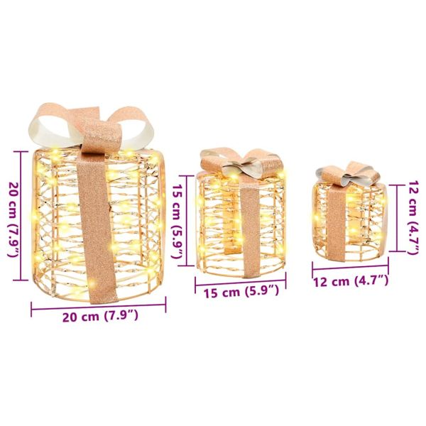 Декорация за Подаръчна Кутия 3 pcs 20 x 20 x 20 см PET