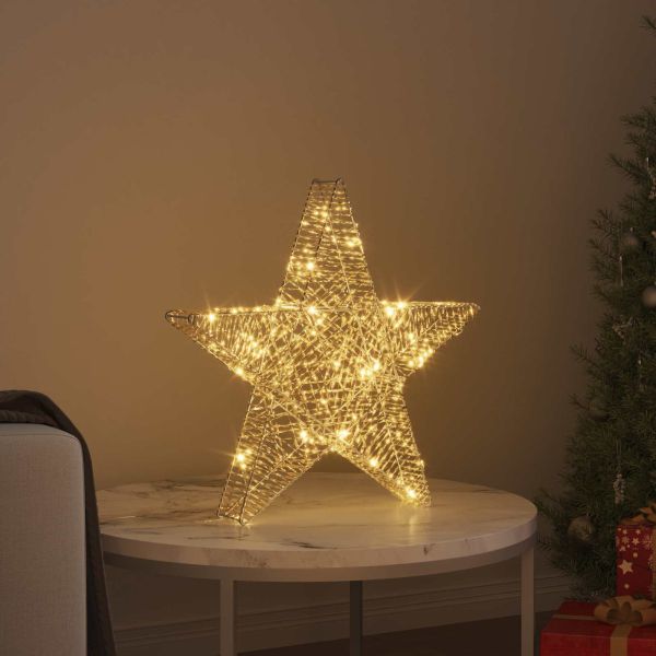 3D звезда с 50 LED светодиода Топло бяло 55 x 52.5 x 9 см PET