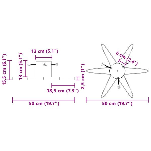 Статив за коледно дърво 1.73 Червено 50 х 50 х 15,5 см Стомана
