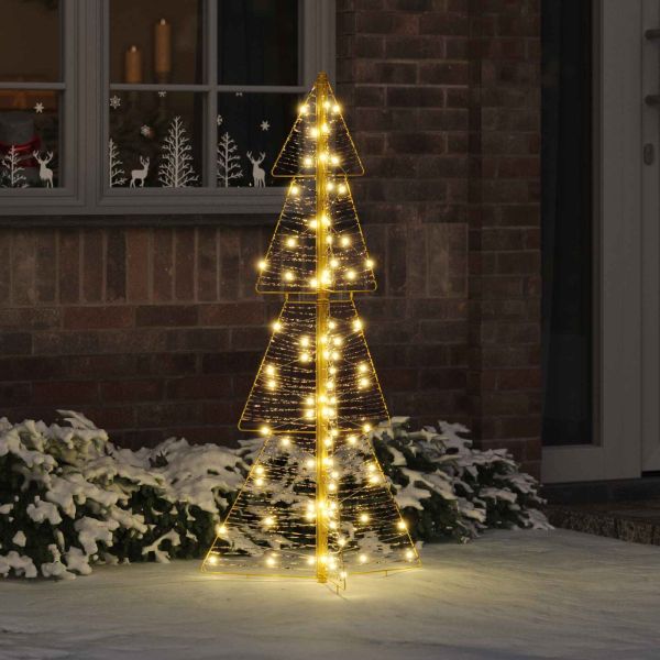 Коледно дърво с 100 LED светодиода Топло бяло 120 cm PET