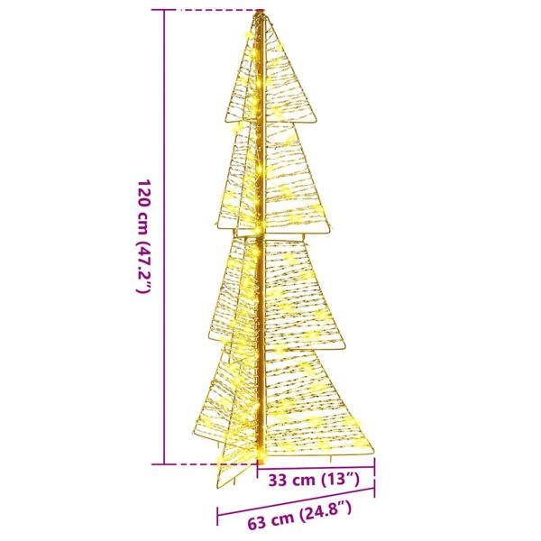 Коледно дърво с 100 LED светодиода Топло бяло 120 cm PET