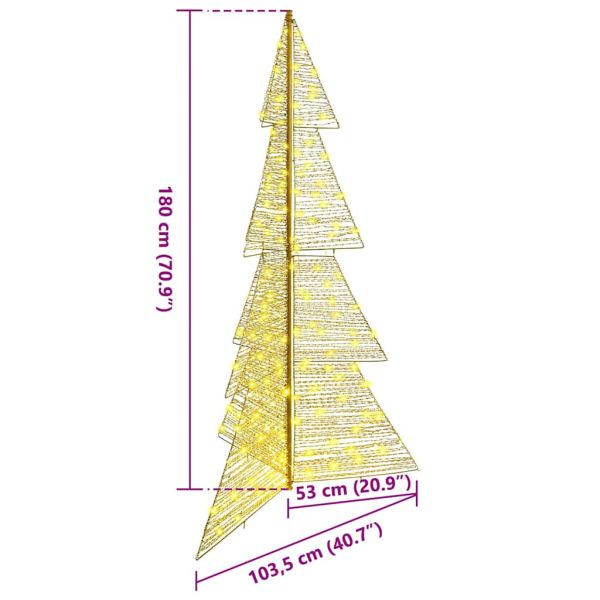 Коледно дърво с 240 LED светодиода Топло бяло 180 cm PET