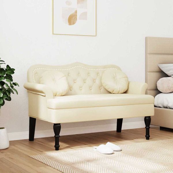 Пейка Честърфилд Крем 120.5 x 65 x 75 см Изкуствена