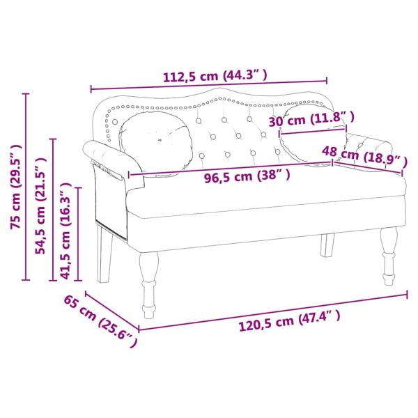 Пейка Честърфилд Крем 120.5 x 65 x 75 см Изкуствена