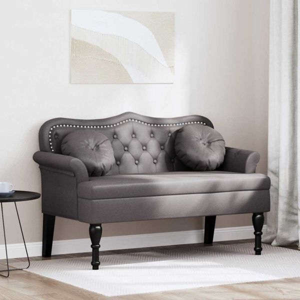 Пейка Честърфилд Сив 120.5 x 65 x 75 см Изкуствена