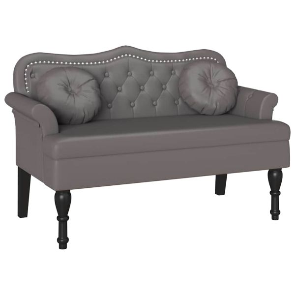 Пейка Честърфилд Сив 120.5 x 65 x 75 см Изкуствена