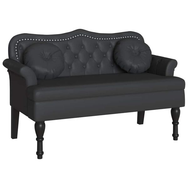 Пейка Честърфилд Черно 120.5 x 65 x 75 см Изкуствена