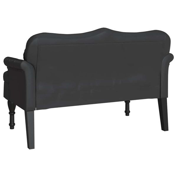 Пейка Честърфилд Черно 120.5 x 65 x 75 см Изкуствена