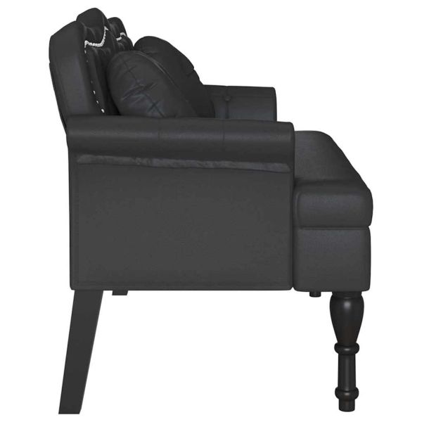 Пейка Честърфилд Черно 120.5 x 65 x 75 см Изкуствена