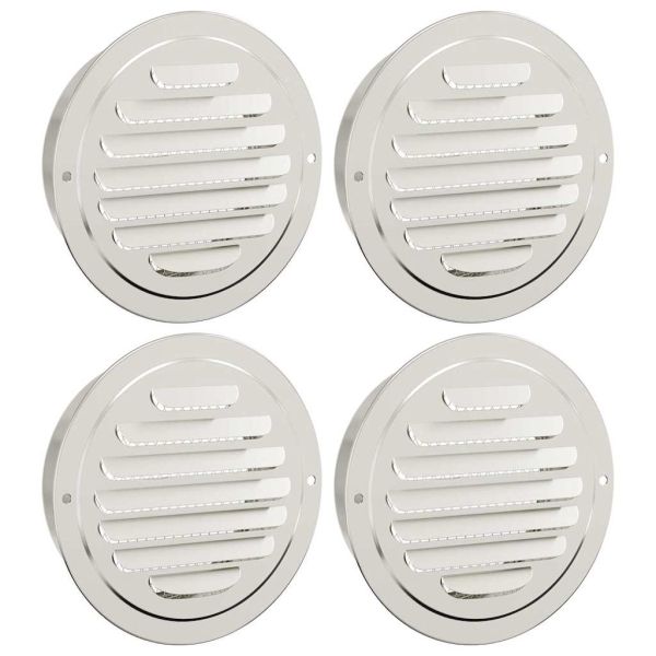 Предпазители за въздушна вентилация 4 pcs Сребрист 125 mm