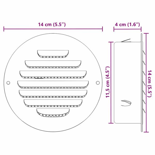 Предпазители за въздушна вентилация 4 pcs Сребрист 125 mm