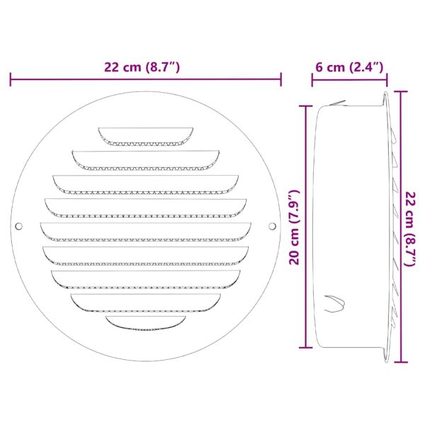 Предпазители за въздушна вентилация 4 pcs Сребрист 200 mm