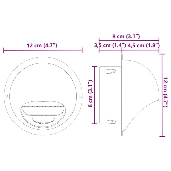 Предпазители за въздушна вентилация 8 pcs Сребрист 80 mm