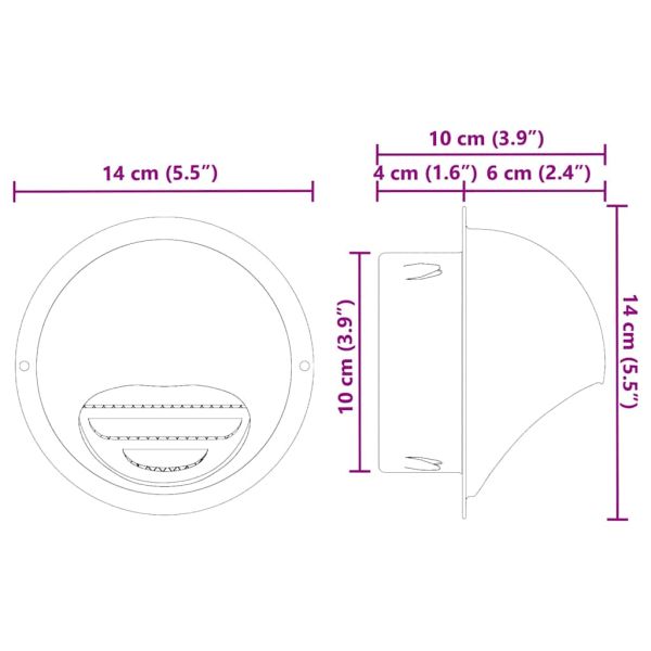 Предпазители за въздушна вентилация 2 pcs Сребрист 100 mm