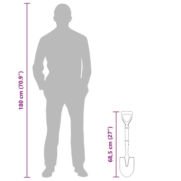 Лопата Черно 68,5 см Покрит стомана и масивно дърво