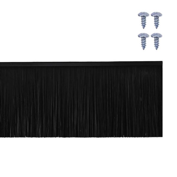 Запечатващи четки за врата с винтово закрепване 2 pcs Черно