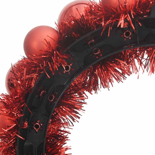 Коледни топки венци 2 pcs Червено 33 x 33 x 7 см Полистирен