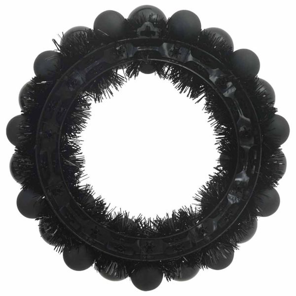 Коледни топки венци 2 pcs Черно 33 x 33 x 7 см Полистирен
