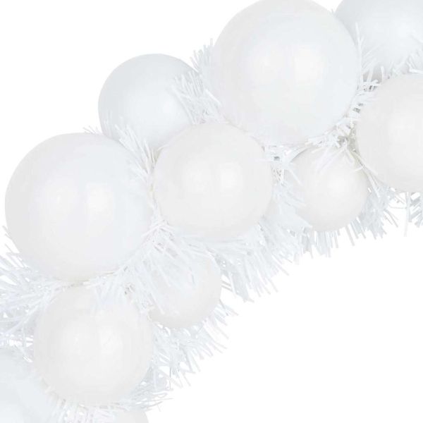 Коледни топки венци 2 pcs Бяло 33 x 33 x 7 см Полистирен