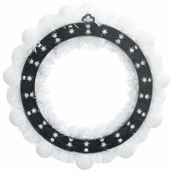 Коледни топки венци 2 pcs Бяло 33 x 33 x 7 см Полистирен