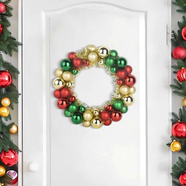 Коледни топки венци 2 pcs Многоцветен 33 x 33 x 7 см Полистирен