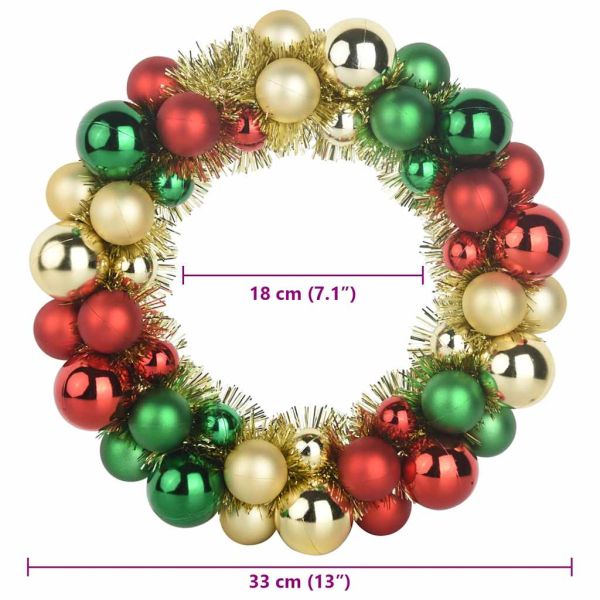 Коледни топки венци 2 pcs Многоцветен 33 x 33 x 7 см Полистирен