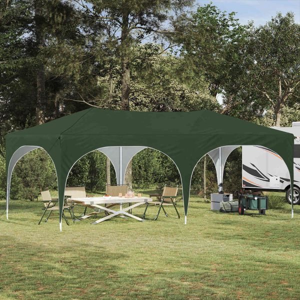 Поп-ъп парти палатка Зелен 575 x 288 x 245 см Оксфордска тъкан