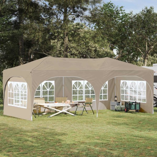 Поп-ъп парти палатка Крем 575 x 288 x 245 см Оксфордска тъкан