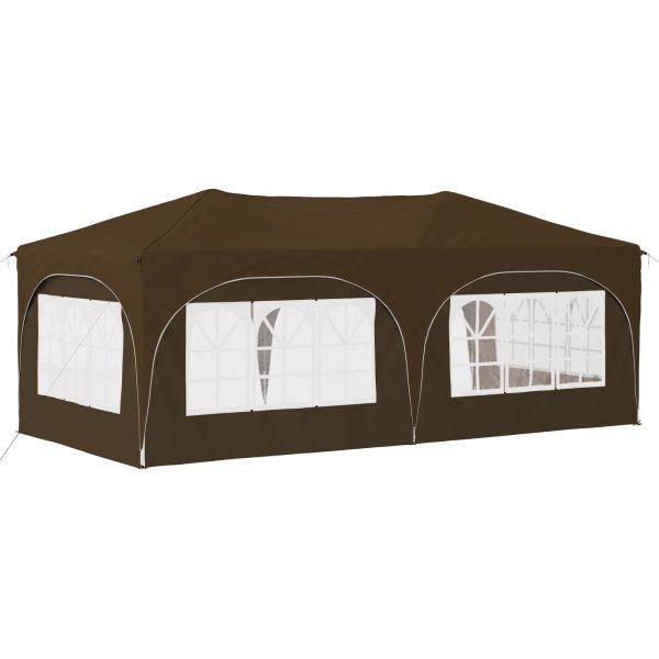 Поп-ъп парти палатка Таупе 575 x 288 x 245 см Оксфордска тъкан