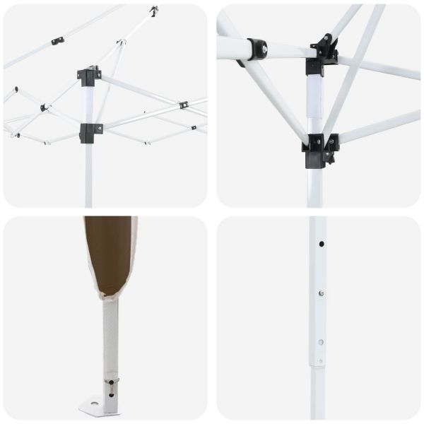 Поп-ъп парти палатка Таупе 575 x 288 x 245 см Оксфордска тъкан