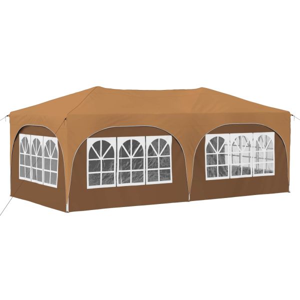 Поп-ъп парти палатка Бежово 575 x 288 x 245 см Оксфордска тъкан