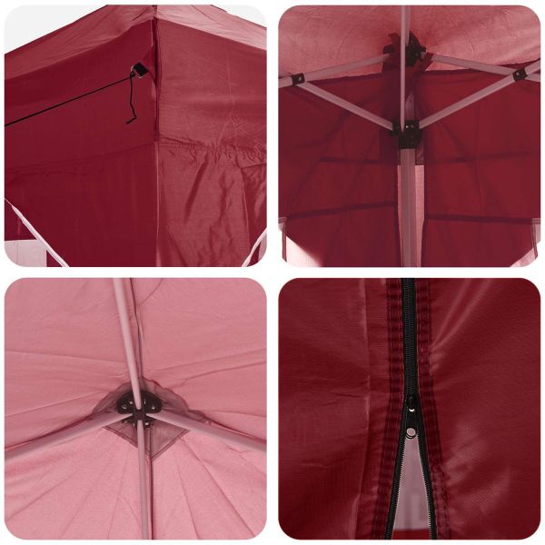 Поп-ъп парти палатка Бургундско червен 575 x 288 x 245 см