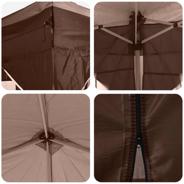 Поп-ъп парти палатка Кафяво 575 x 288 x 245 см Оксфордска тъкан